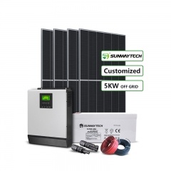 Kolay kurulum konut 5kw kapalı grid güneş enerjisi sistemi